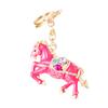 Keychain Pendant Chinese Zodiac Enamel Horse Rhinestones Inlaid Key Chain Metal Charm Bags Keyring Backpack Car Accessories