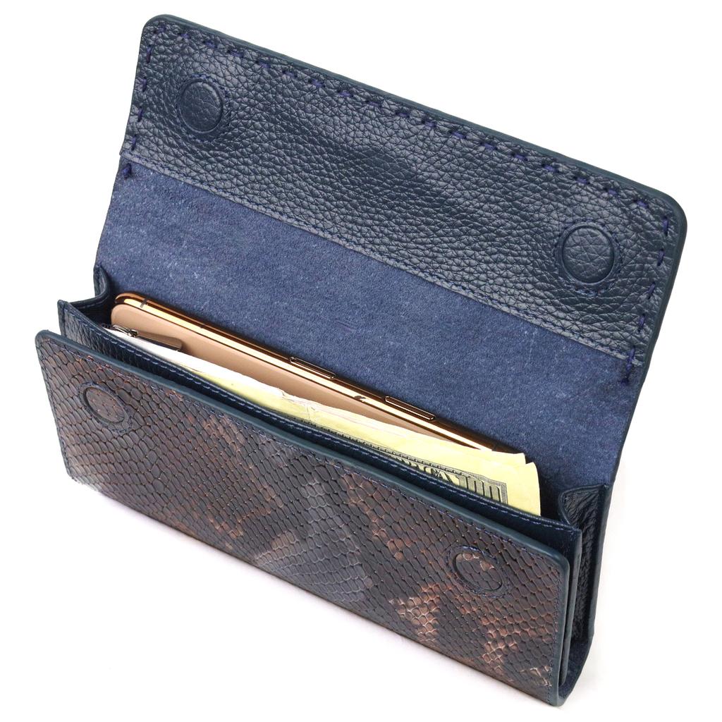 Beautiful Roomy Women's Wallet Made of Genuine Leather with Snake Embossing CANPELLINI Wallet 21663 Multicolored