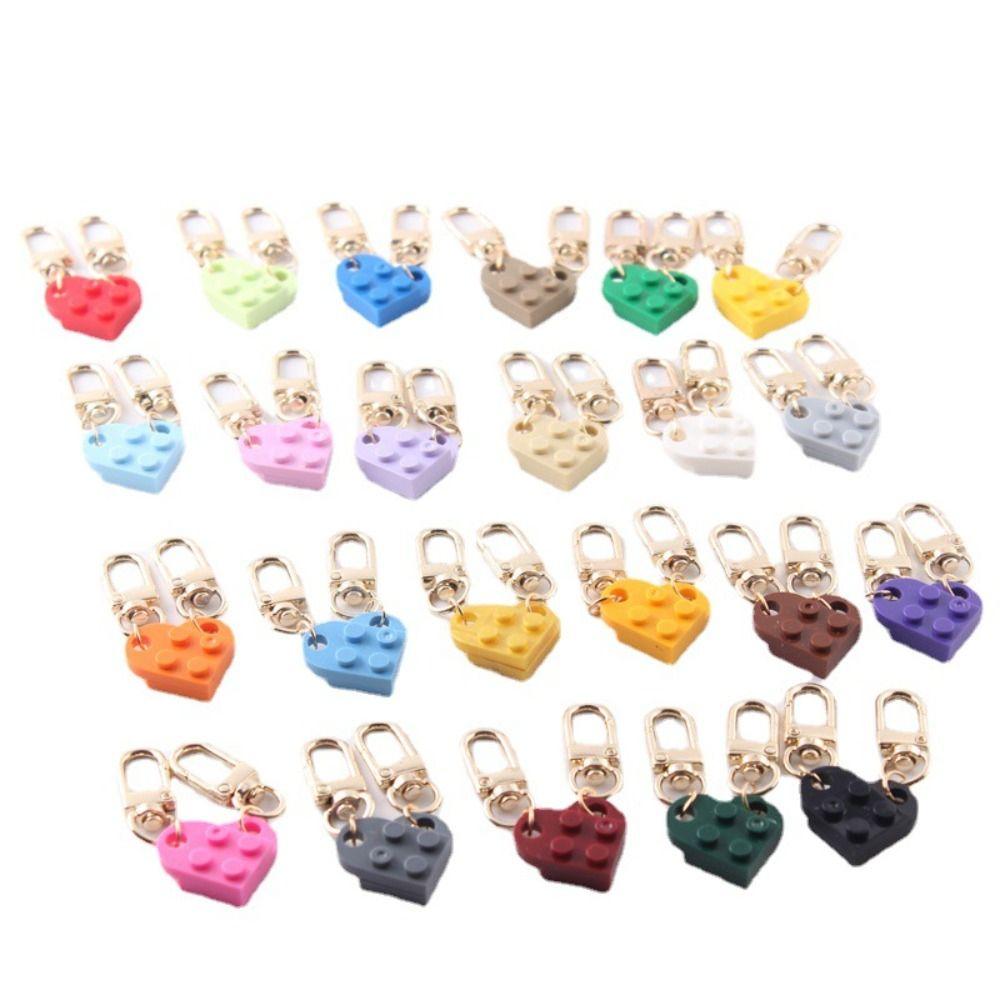 Accessories Separable Building Block Key Buckle Heart Key Ring Key Chain Love Heart Brick Keychain