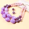 Bohemian Maxi Necklace for Women Double Layer Beads Chain Resin Gem Vintage Choker Jewellery Gifts GZW