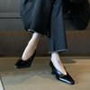 Suitable for Commuting! Temperament High Heels 2025 New Black Small Square Head Light Mouth Thick Heel Single Shoes Witch Shoes