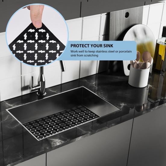 Sink Mat PVC Hollow Rhombus Cuttable Rectangle Anti-slip Ceramic Stainless Steel