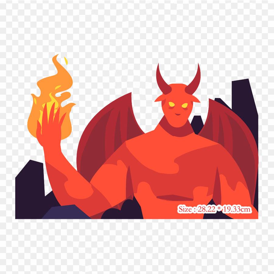 Demon Bendy Bendy And The Ink Machine Drawing Iron On Heat Transfer Printing Vinyl Patches Sticker for Clothes DIY Appliques Washable Patches