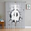 Football Sport Soccer Sheer Curtains for Living Room Decoration Window Curtains for Kitchen Tulle Voile Organza Curtains