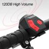 Bike Electronic Horn Bell USB Rechargeable Bicycle Handlebar Cycling Alarm Ring Bell 120db Loud Horn Anti-theft Bell Scooter
