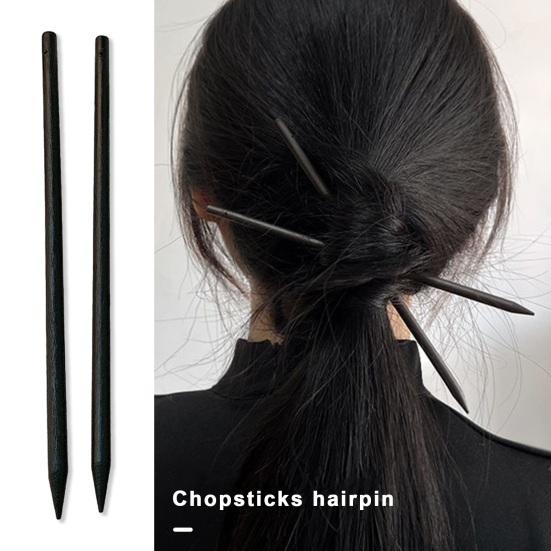 2Pcs Chinese Style Hairpin Black Wood Hair Pin Stick Hairpin Chopsticks Hair Women Long Decoration Hair Accessories