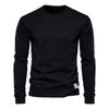 Solid Color Cotton T Shirt Men Casual O-neck Long Sleeved Mens Tshirts Spring Autumn High Quality Basic T-shirt Male