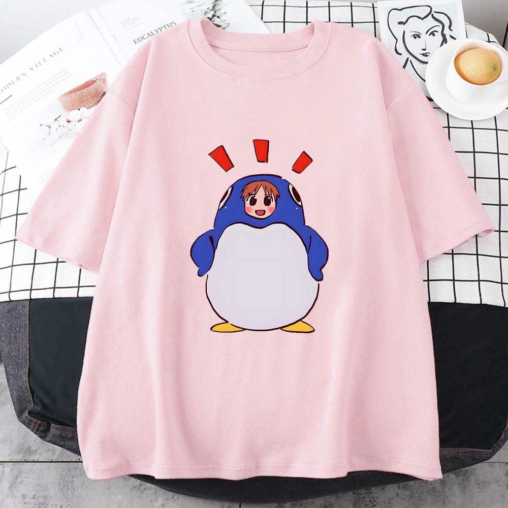 Azumanga Daioh Chiyo Mihama T-shirts WOMEN Summer Penguin Japanese Anime Tshirts 100% Cotton Kawaii/Cute Short Sleeve Streetwear