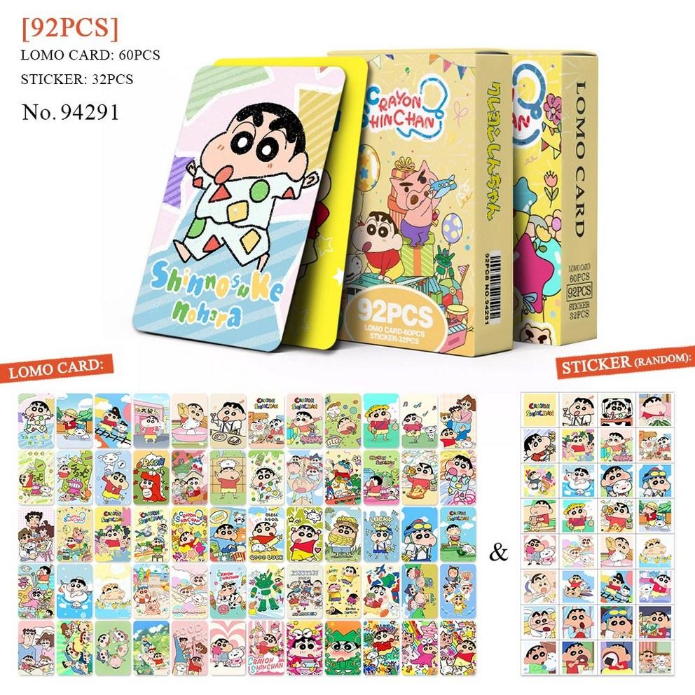 Crayon Shin-chan Photocard Goods LOMO Photocard 60pcs + Mini Sticker 32pcs