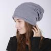 Women's Autumn Winter Pleated Horizontal Knitted Wool Solid Color Thin Hat