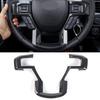 Car Carbon Fiber Black Steering Wheel Cover Trim Bezel For Ford F150 2015-2020/F250 F350 2017-2022 Interior Moulding Accessories
