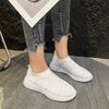 2024 Fashion Round Toe Comfortable Solid Color Shallow Mouth Slip-On Stretch Fabric Breathable Flat-soled Women's Sports Shoes