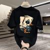 New Fashion Brand Cotton Printed Men's Short Sleeve Summer Burst Fashion Casual Crew-neck Shirt 100% Cotton