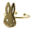 [P5646] - Handcrafted Gold 'Rabbit' Steel Ring - 15x10 Mm