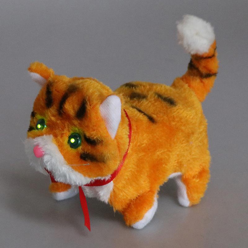 Electronic Pets Cats Dolls Cat Plush Walking Barking Kids Educational Toy