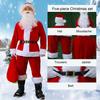 1 Set Christmas Costume Includes Top Pants Hat Belt And Beard Santa Claus Cosplay Performance Drama Stage Opera Performances Photography Outfit