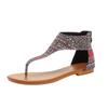 Ethnic Style Flat Sandals Clip-on Rhinestone Seaside Vacation Roman Beach Shoes