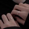 Flower Diamond Four-Leaf Clover Open Ring Female Tide Chain Rose Index Finger Ring Niche Personality