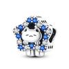 925 Sterling Sliver Blue Charms Camera Moon Glass Snowflake Beads Pendant Fit Bracelets Fine Diy Jewelry Making