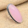 Pink Chalcedony Gemstone Handmade Solid 925 Sterling Silver Ring Jewelry