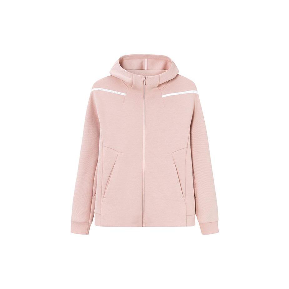 Anta Solid Color Zip-Up Hooded Cardigan Jacket Women Jackets Xiangfei-Pink 162417712-1