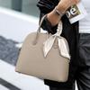 Cowhide Shoulder Women's Bag Large Capacity Shoulder Crossbody Women's Fashion Simple Practical Shell Bag Silk Scarf