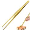 Tongs and Tweezers - 12"/30cm Long Food Tongs, Straight Serrated Forceps, Cocktail Tweezers, Bar Tools, Gold