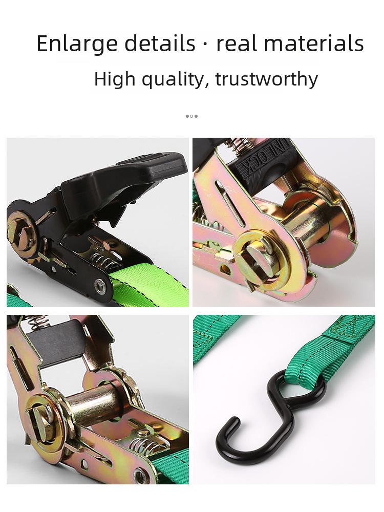 25mm Polyester Ratchet Tie Belt with Hook Tensioner for Motorcycle Shipping
