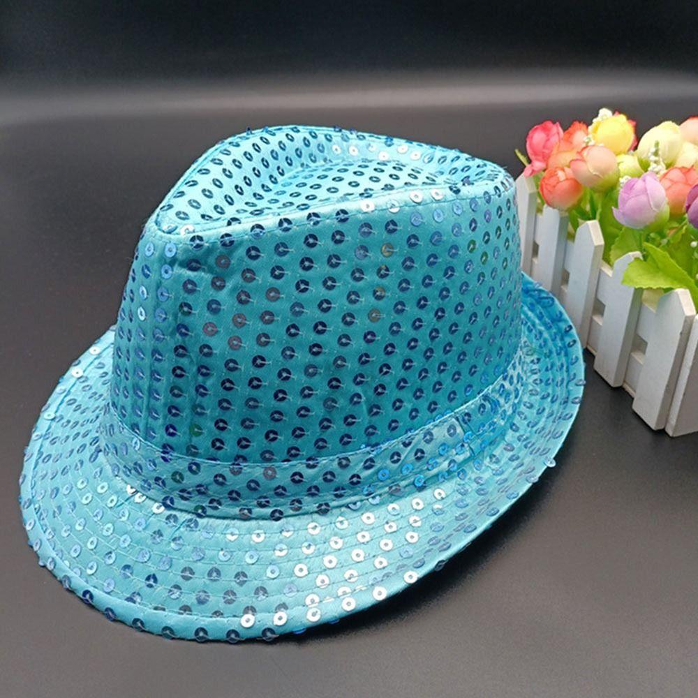 Sequins Jazz Hat Shiny Dance Performance Hat Fashion Panama Cap  Holiday