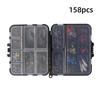 158Pcs Fishing Swivels Kit High Strength Fishing Tackle Box with Barrel Swivels Ball Bearing Swivels for Bass Trout