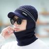 Hat Men's Winter Warm Trendy Woolen Hat Big Head Size Boys Knitted Hat Men's Winter Cold Hat Cotton Hat Dome