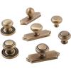 Gold Round Drawer Knob Solid Brass Wardrobe Pulls Retro Cabinet Door Handle Kitchen Cupboard
