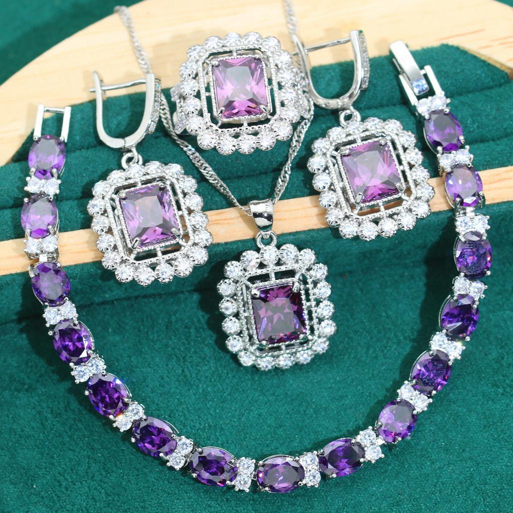 New European and N Jewelry Sets Tanzanite Zircon European and N High Grade Light Luxury Jewelry Sets