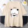 Cartoon Panda Bear Bubu and Dudu T Shirt 100% Cotton Women Tops Kawaii Printed Harajuku Ullzang Tees O-Neck Anime Female