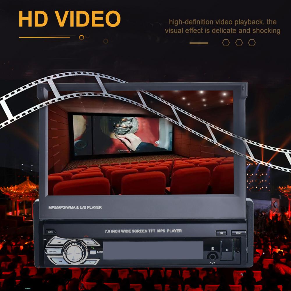 icreative 9601 7 Inch Universal Bluetooth Car AM/FM Radio Audio Video MP5 Player with Rearview Camera RDS Reversing Navigation Car Player