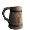 15.24 Cm Wooden Beer Mug for Birthday or Home Decor Gift,  Ancient Style Food Safe