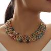 Ethnic Glasses Mixed Choker Necklace Women Multilayer Jewelry Accessories