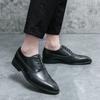 Retro Men Block Leather Shoes Men Lace Up Business Office Leather Shoes Men Wedding Banquet Brand Formal Shoes Sizes 38-46