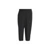 Yoga Training 3/4 Pants With Solid Color Logo And Elastic Waist Men Bottoms Black H44515