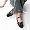 One-word Rhinestone Versatile Ballet Shoes Summer Square Head Soft Sole Thin Mary Jane Shoes