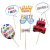 18Pcs/Set Photo Props Kids Happy Birthday Party Decorations Supplies Baby Boy Girl Adult