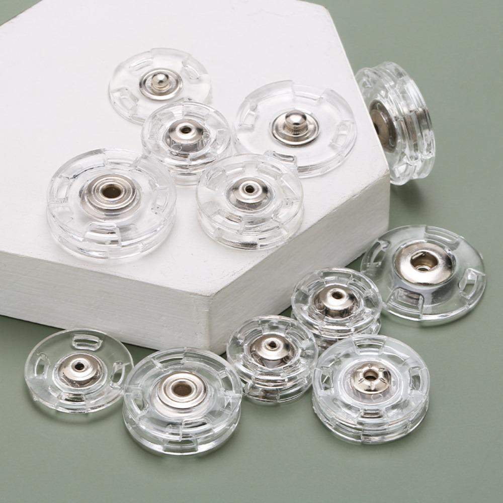 10Pcs Round Fastener Transparent Snap Fastener New Snap Button