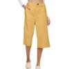 Women's Solid Color Cotton And Linen Fashionable Loose High Waist Cropped Casual Pants