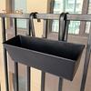 Hanging Flower Pot Rectangular Railing Planter with Drainage Hole 16 Inch Planter Box with Hooks for Balcony Porch or Deck Herbs Flowers