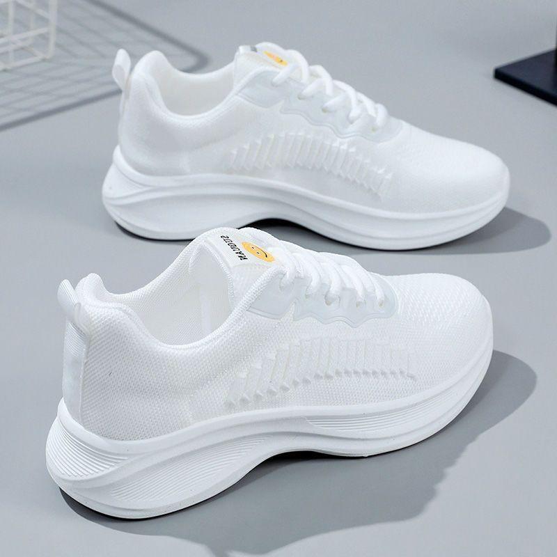 Inner Height-increasing Little White Shoes Women's 2024 New Breathable Casual Versatile Thick-soled Thin Sports Dad Shoes