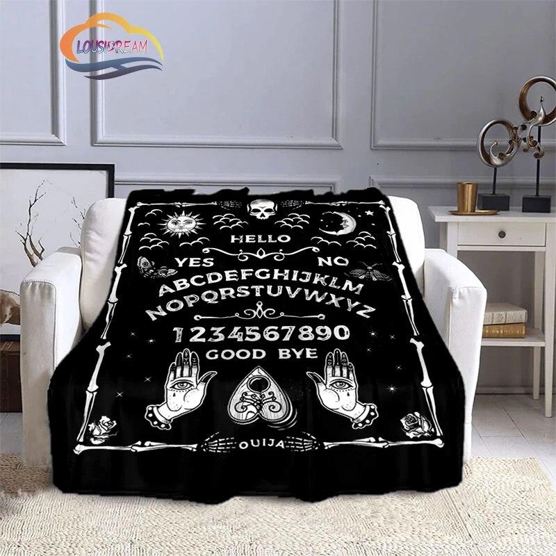 Satanic Gothic Witchcraft Blanket Ouija Board with Hands Occultism Flannel   Soft Four Seasons Portable Camping