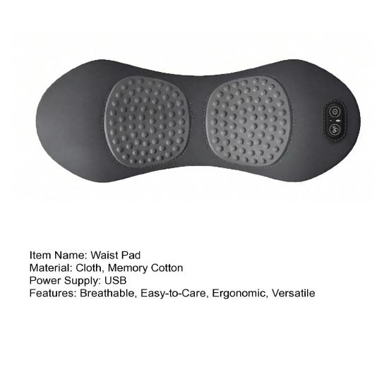 Lumbar Support Pillow Deep Tissue Massager with Heating & Vibration Memory Foam Cushion for Travel Home Office Use