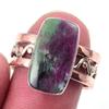 Ruby In Zoisite Handmade Lab-Created 925 Sterling Silver Two Tone Ring S.8 W8R58