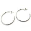 [L8745] - Silver 'Choréographie' Steel Hoop Earrings Ø 40 Mm