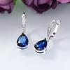 BELLA BOX Women Drop Earrings Fashion Jewelry Blue CZ Lady Dangle Earring For Party Wedding Anniversary Love Gifts